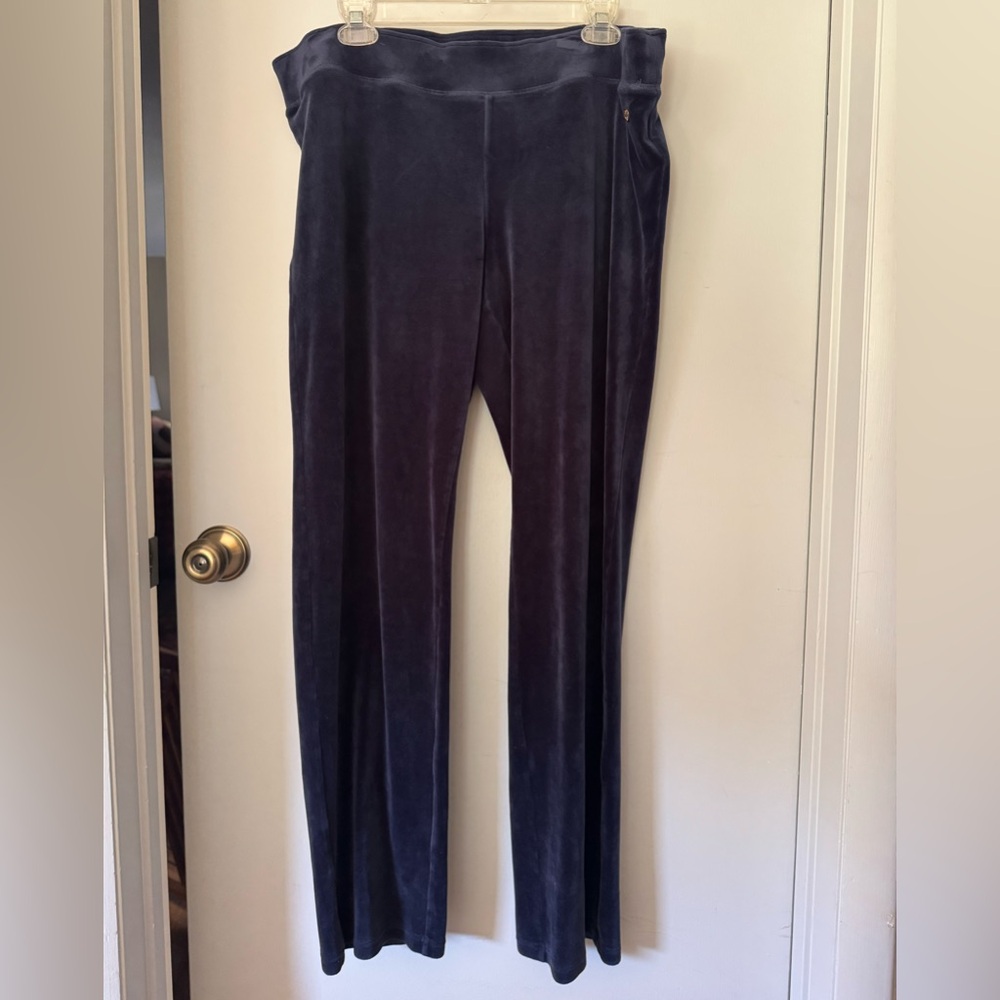 Lilly Pulitzer Navy Velvet Track Suit Pants Sz XL